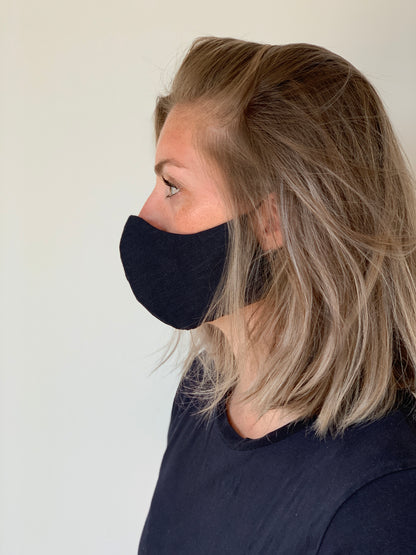 Atelier Lout | face mask linen navy
